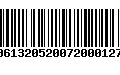 Código de Barras 00613205200720001270