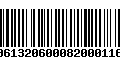 Código de Barras 00613206000820001168