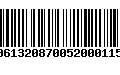 Código de Barras 00613208700520001151