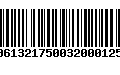 Código de Barras 00613217500320001256