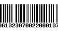 Código de Barras 00613230700220001375