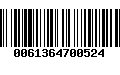 Código de Barras 0061364700524