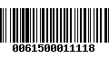 Código de Barras 0061500011118