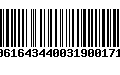 Código de Barras 00616434400319001716