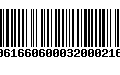 Código de Barras 00616606000320002167