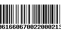 Código de Barras 00616606700220002136