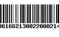 Código de Barras 00616621300220002144