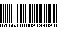 Código de Barras 00616631800219002188