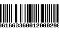 Código de Barras 00616633600120002981