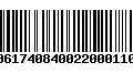 Código de Barras 00617408400220001104