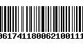 Código de Barras 00617411800621001118