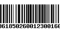 Código de Barras 00618502600123001603