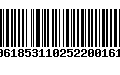 Código de Barras 00618531102522001618