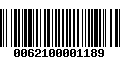 Código de Barras 0062100001189