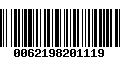 Código de Barras 0062198201119