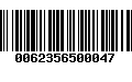 Código de Barras 0062356500047