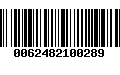 Código de Barras 0062482100289