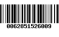 Código de Barras 0062851526009