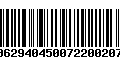 Código de Barras 00629404500722002078