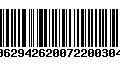 Código de Barras 00629426200722003045