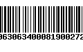 Código de Barras 00630634000819002721