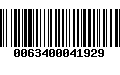 Código de Barras 0063400041929