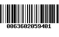 Código de Barras 0063602059401