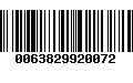 Código de Barras 0063829920072