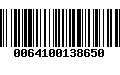 Código de Barras 0064100138650