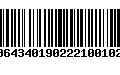 Código de Barras 00643401902221001023