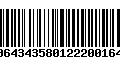 Código de Barras 00643435801222001643