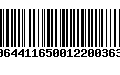 Código de Barras 00644116500122003638