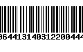 Código de Barras 00644131403122004447