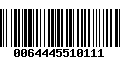 Código de Barras 0064445510111