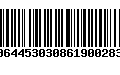 Código de Barras 00644530308619002838