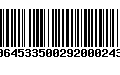 Código de Barras 00645335002920002436