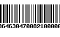 Código de Barras 00646304700821000007