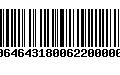 Código de Barras 00646431800622000008
