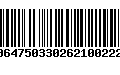 Código de Barras 00647503302621002227
