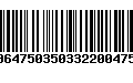 Código de Barras 00647503503322004750
