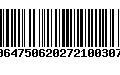 Código de Barras 00647506202721003070