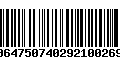Código de Barras 00647507402921002692