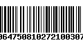 Código de Barras 00647508102721003071