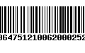 Código de Barras 00647512100620002525