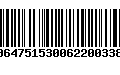 Código de Barras 00647515300622003385