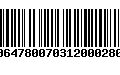 Código de Barras 00647800703120002808