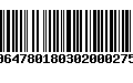 Código de Barras 00647801803020002751