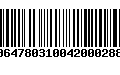 Código de Barras 00647803100420002885