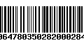 Código de Barras 00647803502820002845