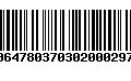 Código de Barras 00647803703020002974